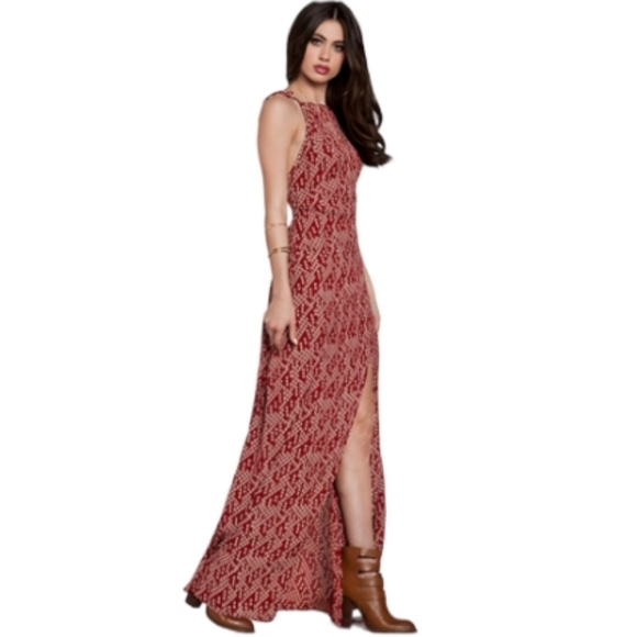 Stone Cold Fox Crepe Helmut Maxi Dress Size 1 - Picture 3 of 13